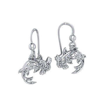 Fierce eminence ~ Sterling Silver Hammerhead Shark Filigree Earrings Jewelry TER1713 - Jewelry